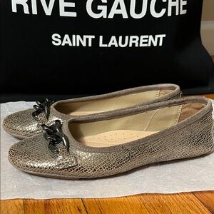 Donald J. Pliner Metallic Textured Flats